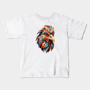 colorful rooster head Kids T-Shirt